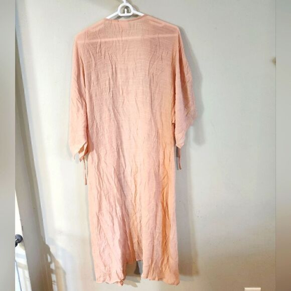 Daytrip medium kimono cardigan duster top embroidered floral gathered tie should - Picture 5 of 8